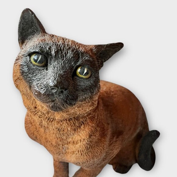 Castagna Hand-Painted Siamese Cat Figurine Resin Sculpture 1988 - Picture 2 of 10